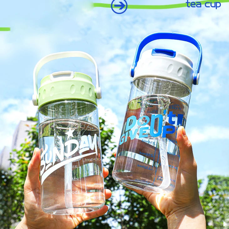 Clear Plastic 700ml Portable Drinking Bottle Kids Travel Water Bottle Fruit Infuser Water Bottle With Fruit Infuser and Straw