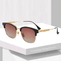 2022 New Style Retro Square Titanium Acetate Sunglasses for Women Gold & Gray Frame Popular Gafas De Sol Para Mujer