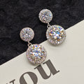 Ilona Luxury Vintage Heart Shape 925 Silver Plated Moissanite Stud Earrings with Claw Setting for Women