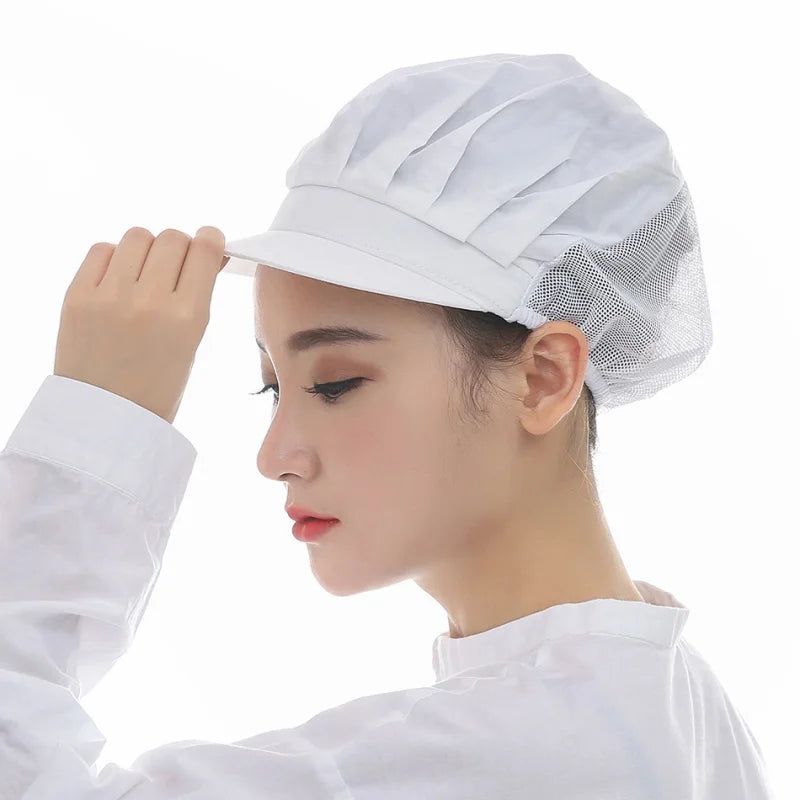 HZM-19134 Unisex Mesh Chef Hat Elastic Chef Cap Kitchen Baking Cooking Hat for Men Women