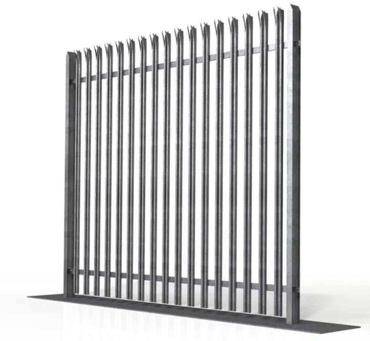 Palisade Angle Bar Fence Modern Design Easily Installed 5ftx8ft Anti-Rust Galvanized Powder Coated Metal Construction Site