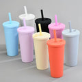 Wholesale Custom 22oz Acrylic Matte Tumblers Cups with Lids and Straws Plastic Skinny Tumbler Bottle with BPA Free