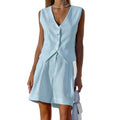 Elegant 2 Pieces Set Women 2024  V-Neck Crop Top and Shorts Set for Women Fashion Suit Vest and Short Set Summer Outfits Women
