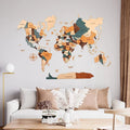 Custom 3D Wooden World Map Wall Art Decoration for Home and Office Diy Wall Art Decoration