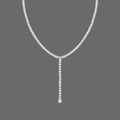 18K Gold Plated Luxury Zirconia Pave Tassel Y Necklace Stainless Steel Choker Necklace Design Jewelry Wholesale