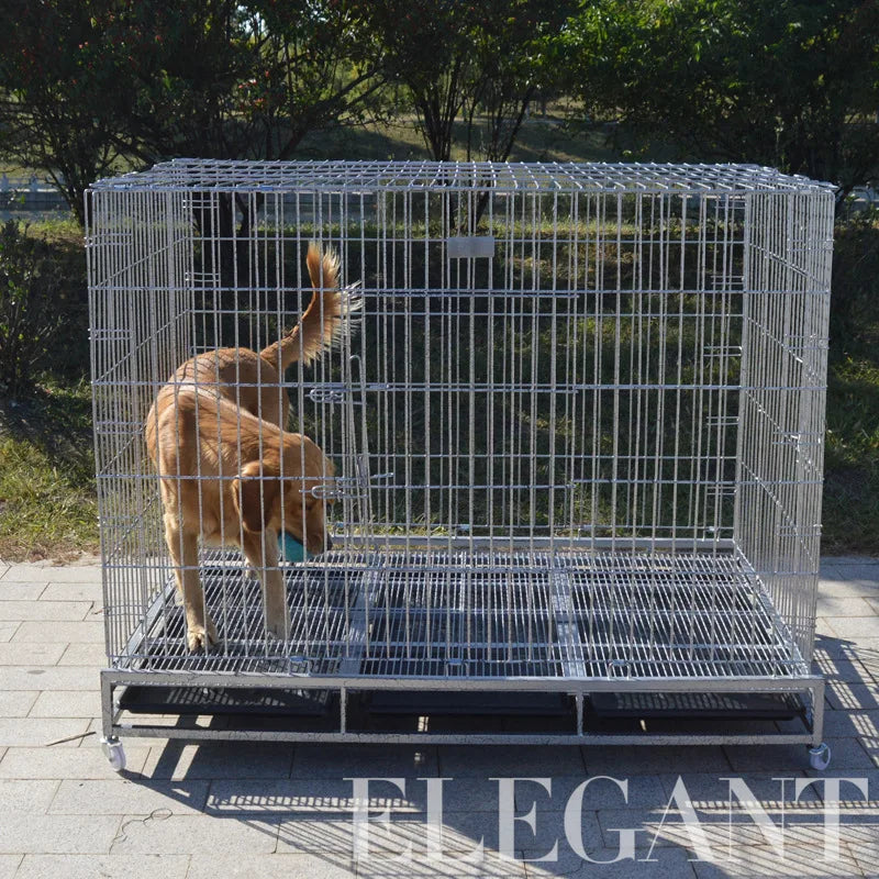 Square Tube Folding Dog Cage Large Dog Pet Cage