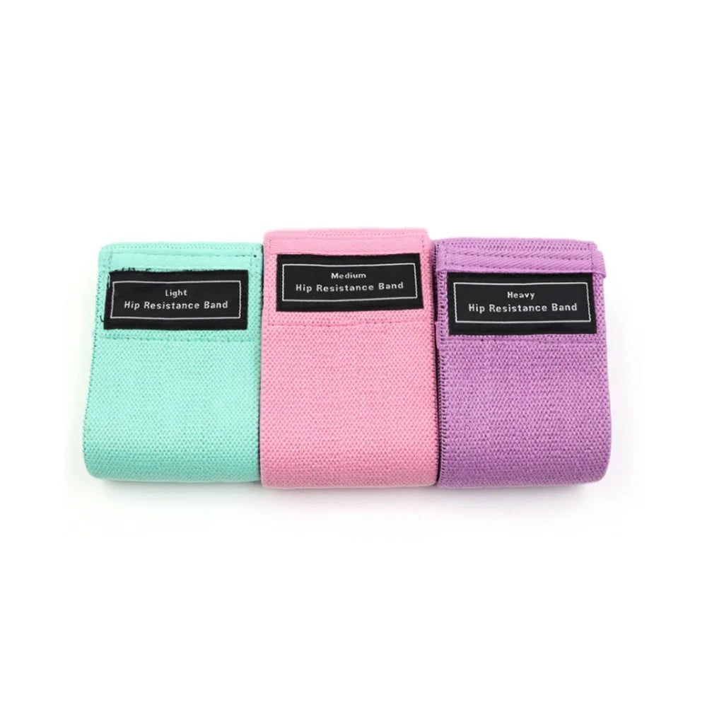 Resistance Bands Selling Yoga Workout Stretch Heavy Custom Printing Patterned Fabric Cotton Resistance Loop Band Set Fitness
