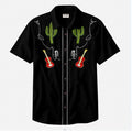 Men's Casual Short-Sleeved Shirt 3D Cotton Direct Spray Tie-Dyed Printed Hawaiian Style Anti-Wrinkle for Summer Autumn