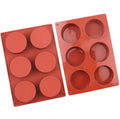 6 Holes Round Cylinder Shape Silicone Cake Mold DIY Handmade Soap Silicone Candle Molds Kitchen Making Mould Tools