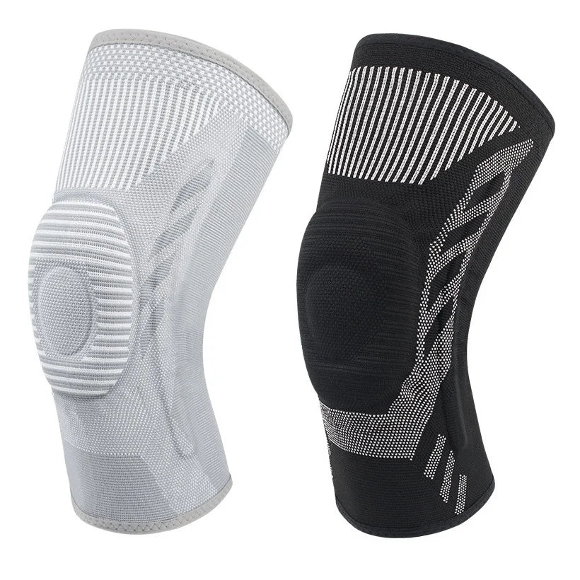 Professional Spring Elastic Knitted Jogging Cycling Silicone Spring Support Leg Sports Knee Pads