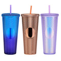 24 oz Double Layer Plastic Acrylic Reusable Cold Pineapple Cup Matt Inlay Cup Lid and Straw