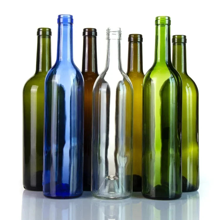 Colorful Clear Frosted Wine Glass Bottle 500ml 750ml 1000ml Empty Vino De Burdeos Envases De Vidrio Botella