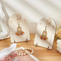 Tailai Natural Wooden Ear Shape Earring Display Stand with Measurement Scale for Jewelry Making and Earring Organization