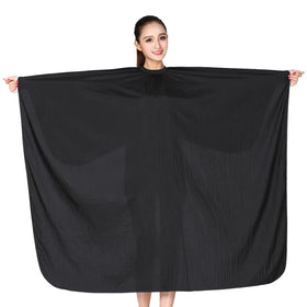 Custom Black Waterproof Comfortable Lightweight Polyester Makeup Capes Barber Apron Salon Cape Gown Hair Does Not Stick Custom