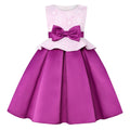 Modest Kids Floral Dress Sequin Bow Puff Princess Baby Skirt Dance Party Dresses for Children C0079
