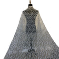 African Sequins French Net Tulle Mesh Lace Beads Embroidery White Beaded Bridal Lace Fabric