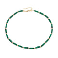 Natural Stone Cylinder Beads Necklace Malachite Choker Necklaces Simple Female Necklace for Women Jewelry Gift