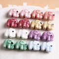 Cute 14*11mm Colorful Ceramics Clay Beaded Handmade Graffiti 3d Animal Elephant Loose Beaded Charm for Diy Jewelry Accessories