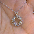 CAOSHI Hot Sale Snowflake Round Zircon CZ Engagement Hollow Circle Diamonds Silver Color Flower Pendant Necklaces Women