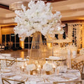 Gold Metal Rectangle Wedding Flower Stand for Party Table Centerpiece and Wedding Decorations