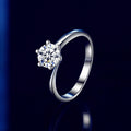 New Design White Gold Plated 925 Sterling Silver Round Cut 1carat Moissanite Engagement Jewelry Wedding Band Ring