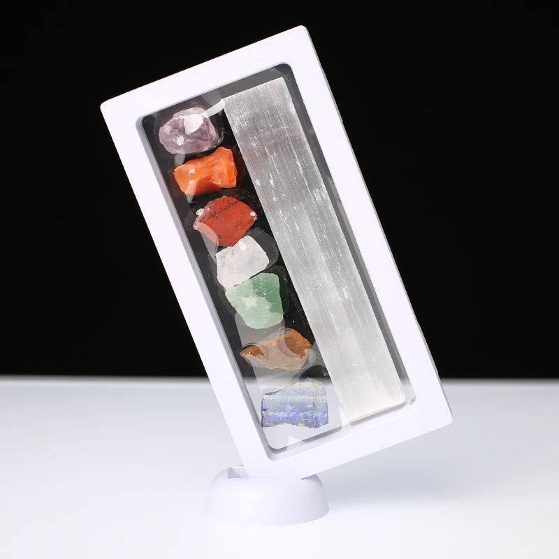 Wholesale Nature Quartz Stone Seven Chakra Energy Raw Selenite Crystals Meditation Healing Box for Decoration