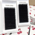 Eyelash Extensions Supplies Wholesale Private Label  Easy Fan Custom Dark Matte Black Velvet Cashmere Mink Lash Extensions Trays