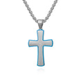 Alin Children's & Men's Stainless Steel Punk Geometric Necklace Simple Hundred Cross Pendant Street Jewelry