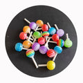 4mm 6mm 8mm  Round Striped Candy Color Resin Stripe Lollipops Charms for Earring Bracelets Necklaces Making
