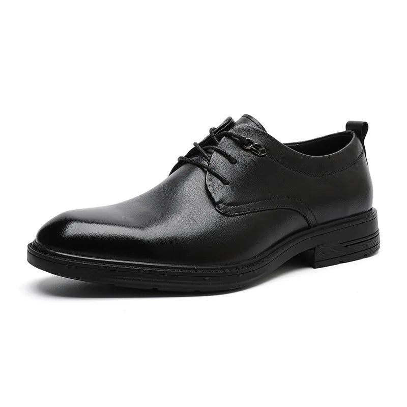 Hot-Selling High-Grade Business Casual Shoes Luxury Comfortable Custom Logo Genuine Leather Height Increasing Light for Autumn