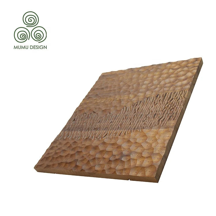 MUMU Manufactures Modern Wooden Grain Wall Cladding Home Decor Slatted Carbonized Solid Wood Wall Panel