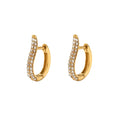 2022 New Arrival Korean Fashion Accessories Stainless Steel Ear Buckles Gold Plated Zircon Earrings for Women Girls