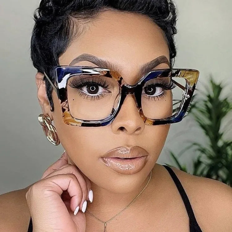 Oversized Optical Frame Women's Eyeglasses Blue Ray Cut Computer Glasses Anti Blue Light Blocking Glasses