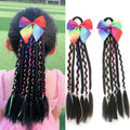 12inch Kids Braided Ponytail with Beads and Bow Tie Customized Kids Braided Ponytail with Beds Beads and Bow