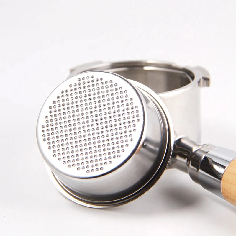 Wholesale Promotional 49/51/54/58MM Espresso Coffee Bottomless Portafilter with Wooden Handle for Sale
