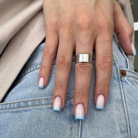 Custom Acrylic Ge French Square Press on Nail Private Label Girl Artificial Fingernails