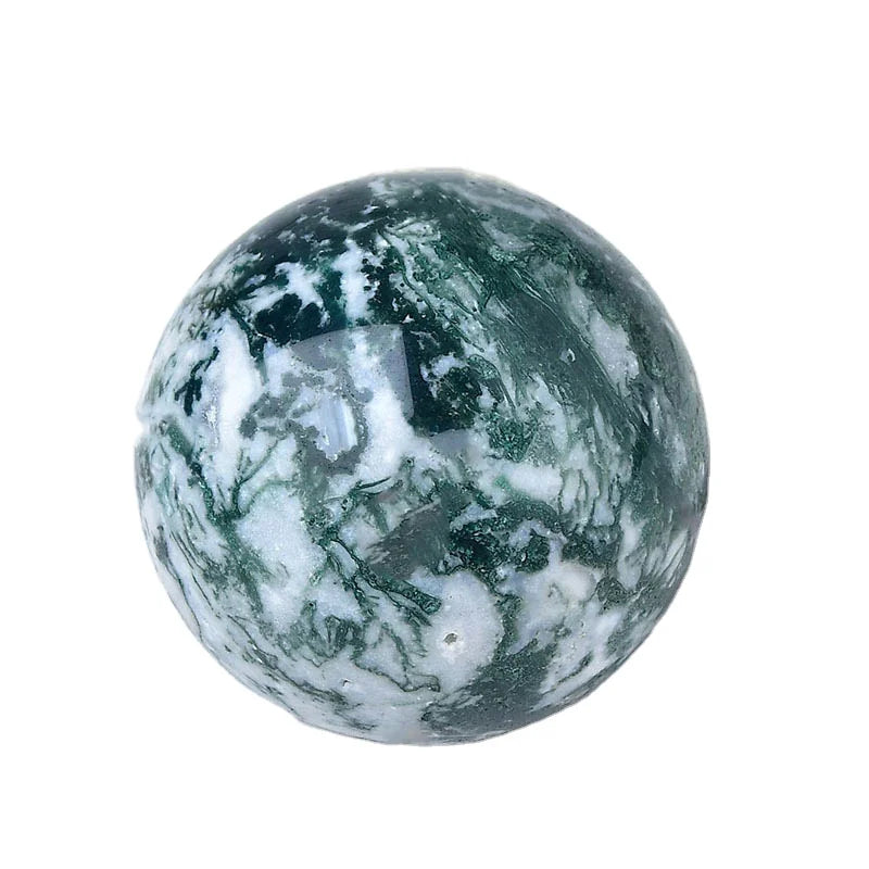 Wholesale Natural Druzy Moss Agate Sphere Healing Stone Crystal Quartz Ball Folk Crafts for Decoration