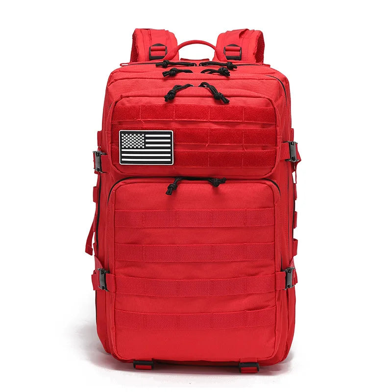 Hiking Day Pack Molle Rucksack Waterproof 50L EDC Bag with USA Flag Patch 50l Tactical Backpack