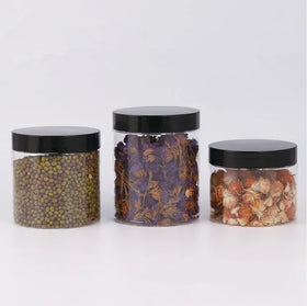 Factory Direct Sale 2oz 3oz 4oz 5oz 8oz 500ml 1000ml Food Honey Cookie Food Jar With Lid Clear Pet Spice Plastic Jar