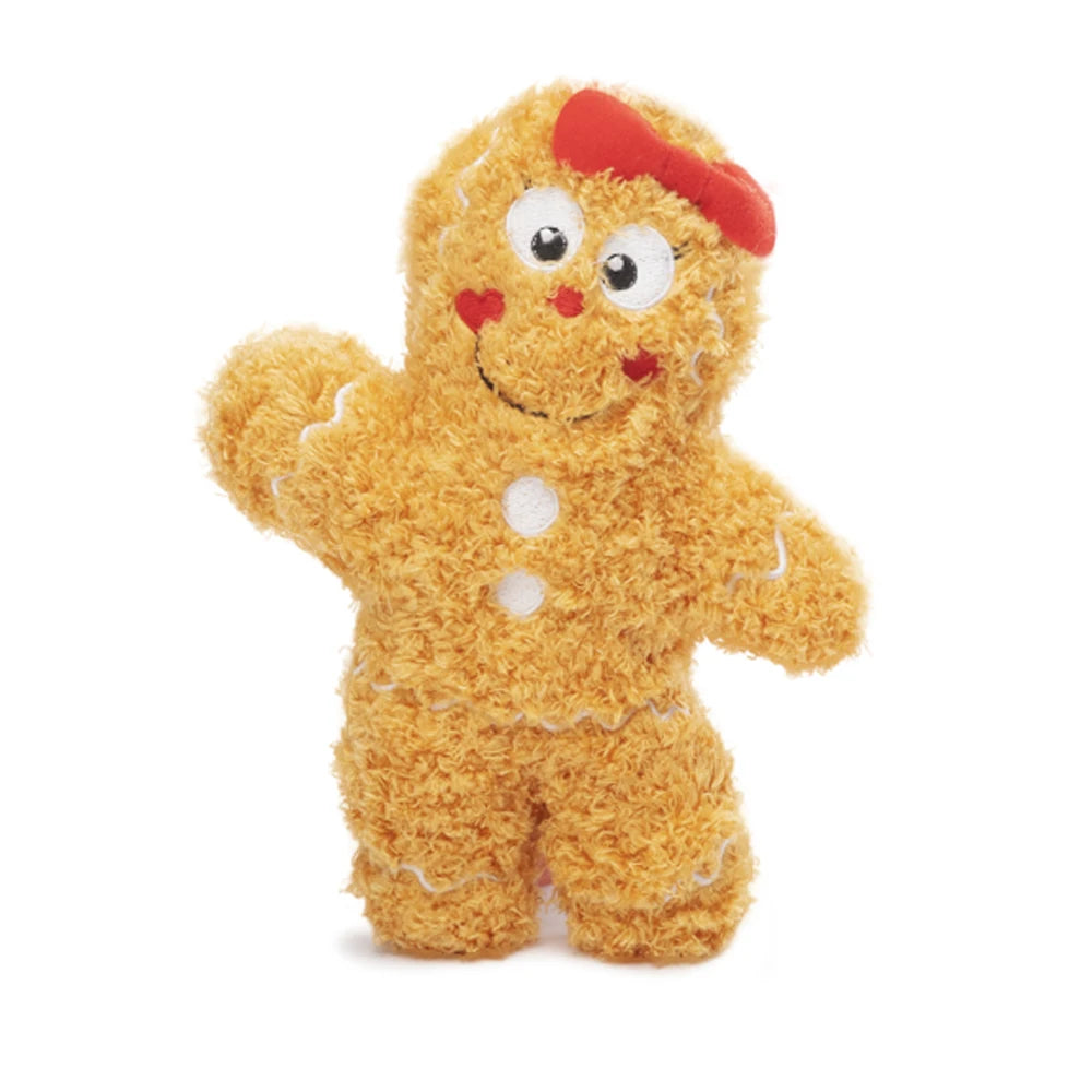 High Quantity Unique Design Stuffed Squeaky Christmas Dog Toys Gingerbread Man Dog Chew Toy