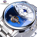 Forsining Men's Fashion Leisure Tourbillon Multi-Function Automatic Mechanical Watch Waterproof Steel Bnad Male Wristwatches
