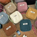 Wholesale Corduroy Makeup Pouch Personalized Travel Mini Storage Bag Stone Napkin Zipper Cosmetic Bag