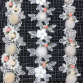 JFL101Heavy Hand Applique Nailed Bead Mink Hairball Water Soluble Lace Clothing  Children's Home Textile Accessories