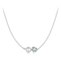 Factory Wholesale 925 Sterling Silver Freshwater Pearl 5mm Moissanite Fashionable Elegant Rose Moissanite Necklace