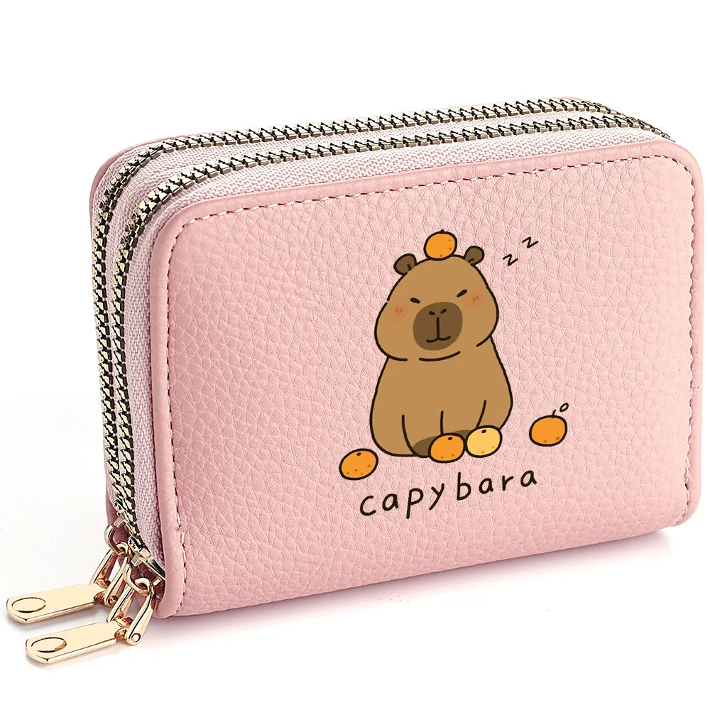 Personalized Wallet Ladies' Credit Card Wallet Cute PU Leather Zipper Coin Purse and Credit Card Bag
