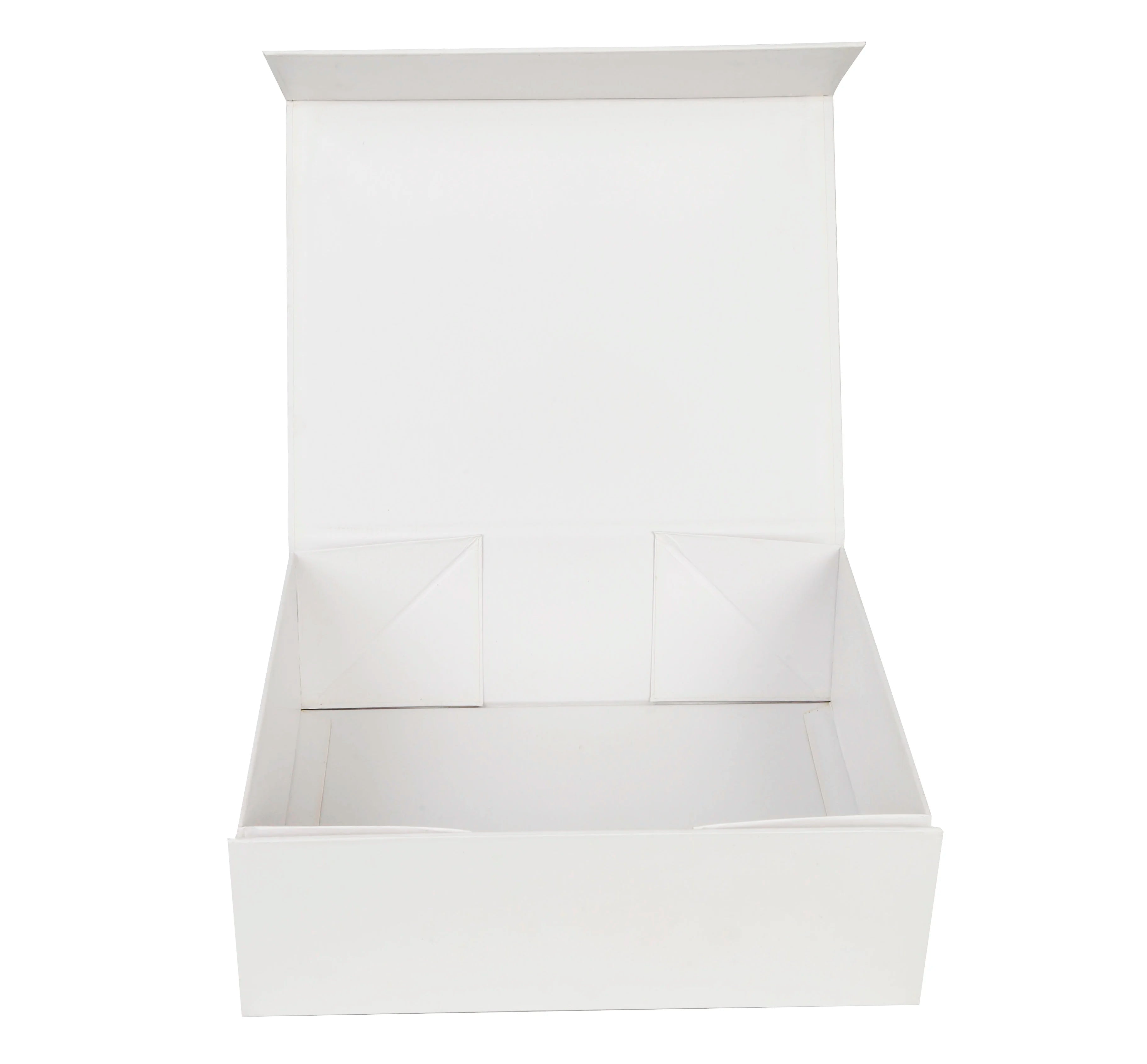 RTS Printed Cardboard Rigid White Paper Box with Foldable Magnetic Closure Embossed Gift Packaging Box