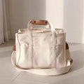 Simple Large Capacity Canvas Women Shoulder Bag Fashion Multi Bags Solid Color Female Handbag Leisure Travel Ladies Tote Purse