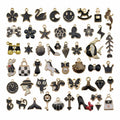 50pcs Wholesale Jewelry Set Black Series Designer Charms Bulk for Diy Bracelet Making