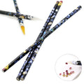 For Double Ended Rhinestones Gems Picking Pencil Nail Art Dotting Tool Wax Pen White/Yellow Top