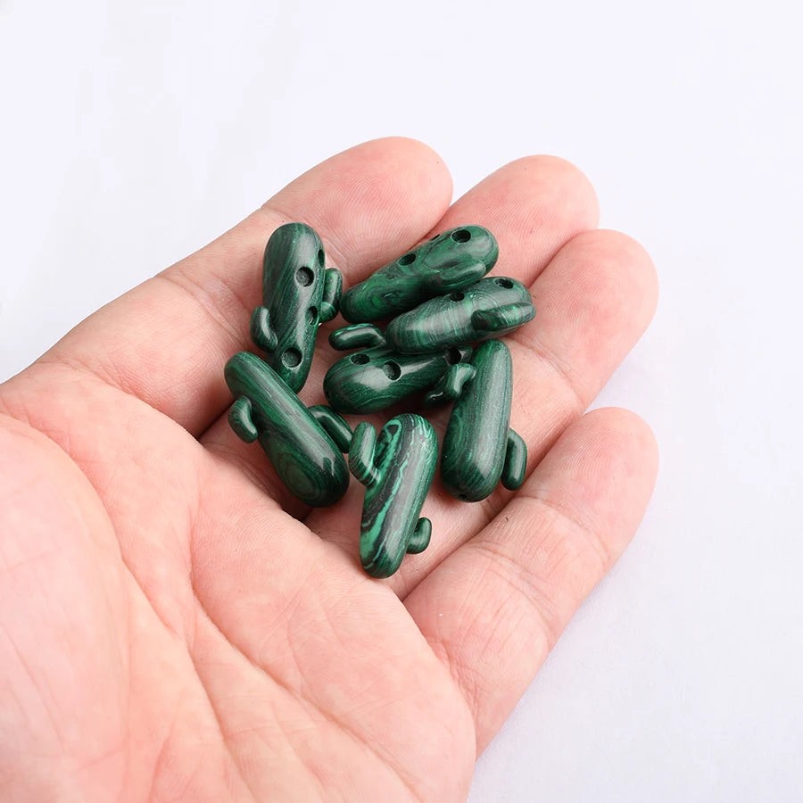 Customized Custom Shapes Wholesale Loose Green Crystal Malachite Turquoise Stone Semi-Handcrafted Synthetic Jewelry